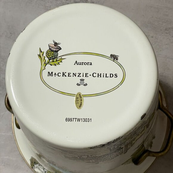 MacKenzie-Childs 30th Anniversary Aurora Collection Enamel Ice Bucket 2013 RARE - Picture 12 of 14
